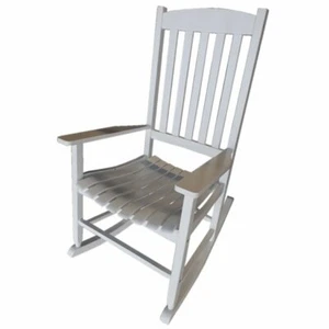 Indoor Outdoor Wood Rocking Chair White Classic Design Front Porch Patio Deck - Picture 1 of 9