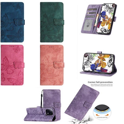 Flip Butterfly Wallet Phone Case for Motorola G84 E15 G35 E22 G05 Edge 40 50 60 - Image 1 of 4