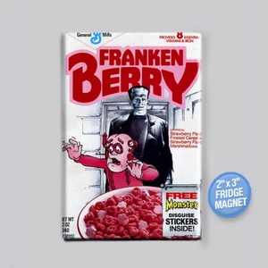 FRANKENBERRY & FRANKENSTEIN CEREAL- 2" x 3" FRIDGE MAGNET vintage box universal - Picture 1 of 3