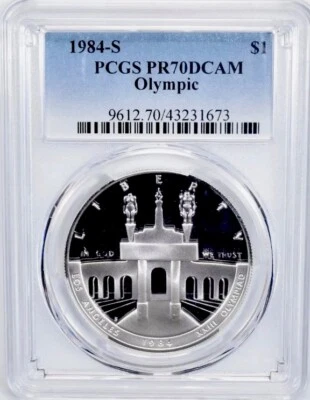 1984 OLYMPICS Silver Dollar PCGS PR70 💥FLAWLESS QUALITY💥 - Image 1 of 4