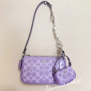 Neu mit Etikett Coach Nolita 19 in charakteristischem Canvas CW426 lila Iris + Charm OVPT - Bild 1 von 34