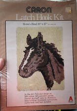 New ListingCaron Vintage 1978 Latch Hook Kit Horse Head 20" x 27" Rug New Sealed
