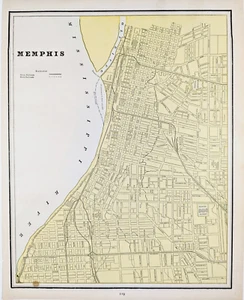 1889 CITY of MEMPHIS Karte ORIGINAL (12x10) Steam & Horse Railroads TENNESSEE - Bild 1 von 3