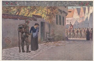 Cartolina artistica Paul Hey vecchia batteria ragazza non piange canzone soldato arte 2208285 - Foto 1 di 2