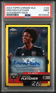 2023 Topps Chrome Mls #120 Kristian Fletcher Autograph Gold /50 PSA 9 - Picture 1 of 2