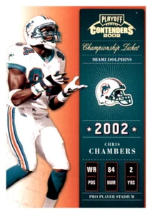 2002 Contenders Championship Ticket Chris Chambers #d /250 Refractor Dolphins #4 - Picture 1 of 2