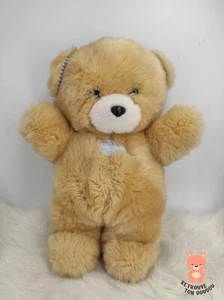 Peluche Ours beige carreaux vichy bleus yeux bleus Tartine et Chocolat 28 cm - Photo 1/2