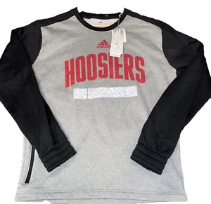 Adidas M Team Crew N Black Grey New NWT Hoosiers Pull Over Sweatshirt AeroReady - Picture 1 of 6