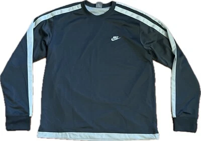 Camisa de manga comprida Nike Embriodered Swoosh anos 90 masculina grande etiqueta cinza vintage - Imagem 1 de 4