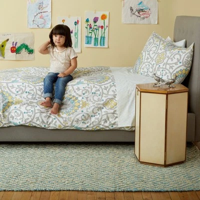 VENTA MUDANZA Dwell Studio Full Queen Edredón Shams Pavo Real $170 Victoria Foto 1 de 3