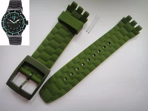 21mm Green Rubber Silicon strap band bracelet STORMY Scuba Libre TURTLE DEEP use - Picture 1 of 3