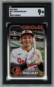 Jackson Holliday 2024 Topps Rookie SP White Scribble SGC 9 MT 697 Orioles F Face - Foto 1 di 2