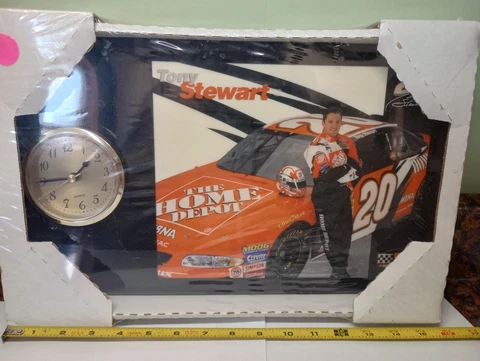 Vintage Tony Stewart Wall Clock New In box Cover