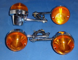 Lucas 12V Turn Signal Set of 4 Short Stem w/Rec 12V Flasher Triumph BSA Norton - Picture 1 of 2