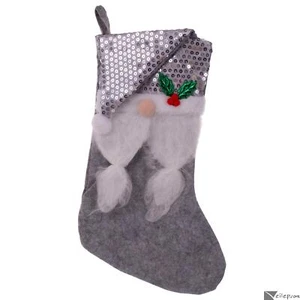 Sombrero y barba de Santa con lentejuelas para niña gnomo 17 pulgadas, gris blanco - Imagen 1 de 1