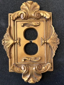 Scrollwork Wall Plate for Outlets (Color: Aged Gold) - Picture 1 of 5