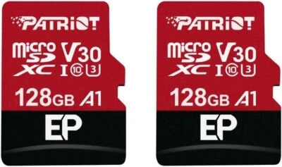 Patriot EP 128GB V30 A1 U3 4K UHD Recording MicroSD For Dashcam/Surveillance 2PK - Image 1 of 4