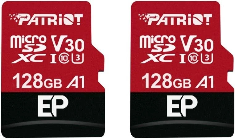 Patriot EP 128GB V30 A1 U3 4K UHD Recording MicroSD For Dashcam/Surveillance 2PK - Image 1 of 4