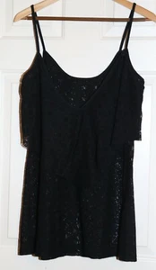 Vestido de encubrimiento de natación negro con aspecto de encaje para mujer y dama ~ etiqueta grande quitada nunca usado - Imagen 1 de 2