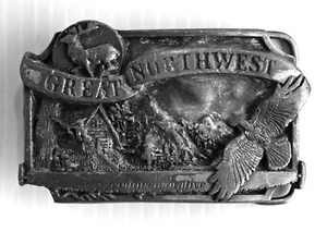 1983 Limited Ed # 1120 GREAT NORTHWEST Commemorative Belt Buckle by Siskiyou - Picture 1 of 3