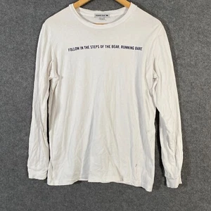 Running Bare Shirt Womens 8 White Top Shirt Spell Out Crossfit Gym Running Z142 - Picture 1 of 15