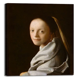 Vermeer studio di una donna design quadro stampa tela dipinto telaio arredo casa - Picture 1 of 4
