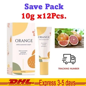 12x Orange Sunscreen Cream Glow Sunscreen Waterproof UVA/UVB SPF50 PA+++ Aura - Bild 1 von 12