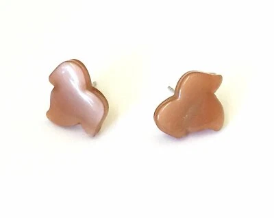 Beige Moonglow Small Maple Leaf Stud Earrings - Image 1 of 4