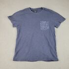 Abercrombie Fitch Shirt Mens Medium Blue Crew Neck Paisley Patterned Pocket Tee