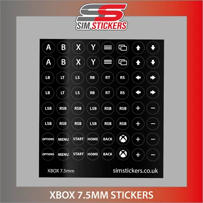 Schwarze 7,5 mm Runde Xbox Aufkleber für Simulator Rad/Tastenbox/Controller - Bild 1 von 2