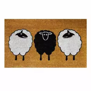 New Coir Doormat Outdoor Welcome Mats 75cm x 45cm Front Door Mat 3 Sheep - Picture 1 of 3