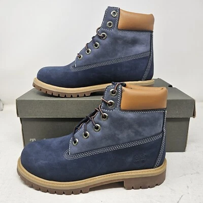 Junior's Timberland 6 Inch Premium Waterproof Navy Boot / TB0A14ZD - Image 1 of 4
