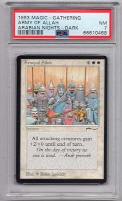 ARMY OF ALLAH X1  MAGIC Mtg #2A ARABIAN NIGHTS - DARK NEAR MINT 7  (NM7) 1993 - Image 1 of 2