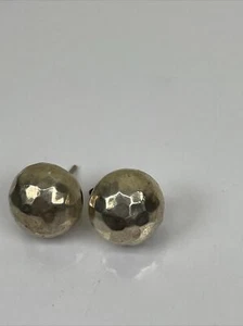 Vintage Sterling Silber abgerundete Ohrstecker böhmisch vergoldet Schmuck - Bild 1 von 8