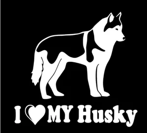I Love My Husky! Vinyl Decal - Picture 1 of 4