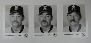 Bryan Harvey B&W 8x10 1991 California Angels Photos Lot of 3 - Picture 1 of 2
