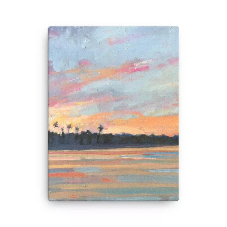 Florida Sunset Canvas Print 16x12 From Plein Air Painting Jensen Beach - Image 1 of 3