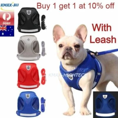 Reflective Dog Cat Pet Harness Leash Vest Mesh Puppy Soft Adjustable Clothes  - image 1 of 4