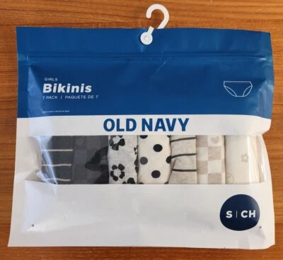 Old Navy Girls SMALL Bikini Underwear Panties NEUTRALS BLACK GRAY CREAM #31822 - Image 1 of 4