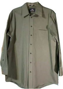 Men’s Stafford Size 16 Wrinkle Free Button Down Long Sleeve Green - Picture 1 of 9