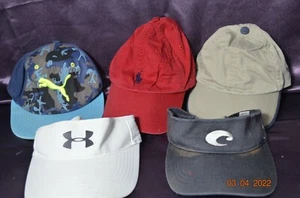 Lot of 5 POLO, PUMA, UA, BUGLEBOY And COSTA Baseball Caps And Visors - Picture 1 of 10