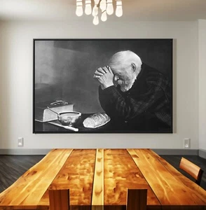 Eric Enstrom Grace Man Praying Over Bread Canvas/Poster Wall Art - Picture 1 of 10