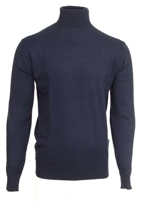 Pull col roulé fin bleu marine homme coton cachemire Harris Wilson Athanael XL - Photo 1/4
