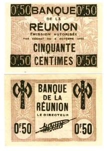 u Reproducción Billete Reunión 50 Céntimos 1942 Pick #30 4276R - Imagen 1 de 1
