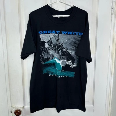 复古 GREAT WHITE BAND T 恤 TECT 1994 Concert Tour T 恤 XL Sail Away 金属摇滚 — 第 1/4 张图片
