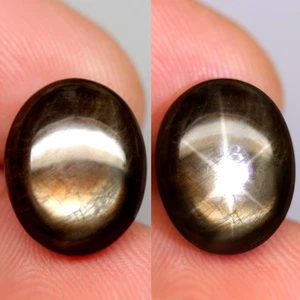 20,30 ct. Zaffiro stella non riscaldato misura grande! Cabochon Thailandia 6 raggi oro-verde - Foto 1 di 7