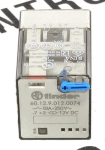 Finder 60.12.9.012.0074 Relay DPDT 10A 12VDC Coil LED Diode Test Button - Picture 1 of 4