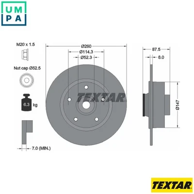 2x BRAKE DISC 92295203 FOR RENAULT MEGANE/IV/Sport/Tourer/Sporter/Grandtour 1.5L - Image 1 of 4