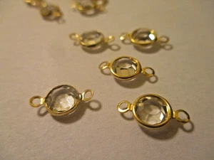 Conector de canal de 2 bucles de cristal Swarovski 40 latón chapado en oro SE15 - Imagen 1 de 6