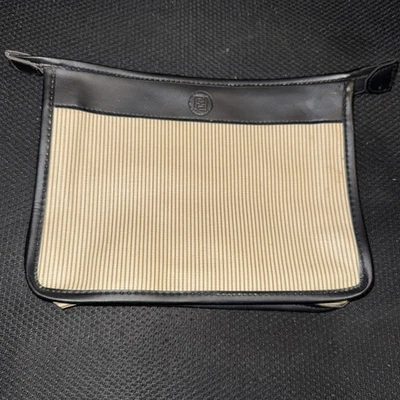 Bolsa Fendi Artículo 7175 1997 Colección Cuero Negro Rayas Emblema Logo Vintage Foto 1 de 4